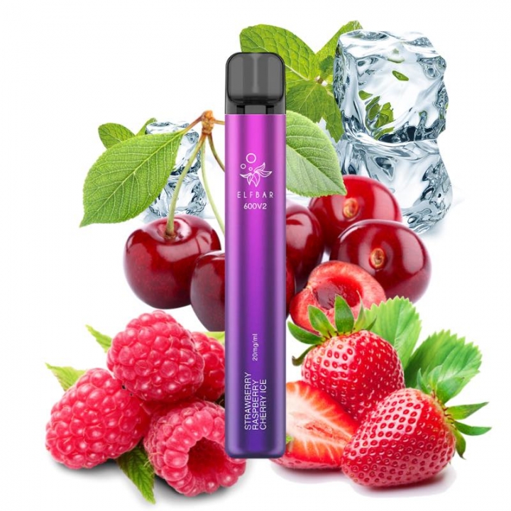 Elfbar Disposable Elf600 v2 Strawberry Raspberry Cherry Ice 20mg