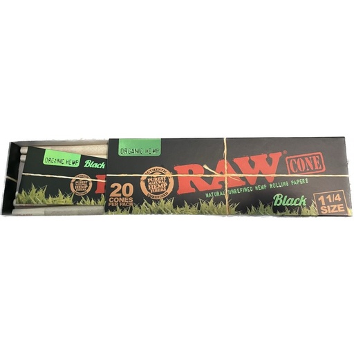 [RAW14562] Raw Black Organic Cone 20PK 1/4