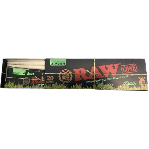 [RAW14561] Raw Black Organic Cone 20PK King Size