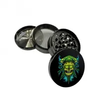 [GRIN013U] Grinder Aluminio Herbs Calavera Seta 63mm/4 Partes
