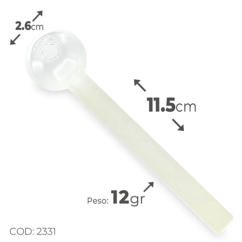 [PIP-2331] Pipa Cristal Blanca Mate 11.5cm