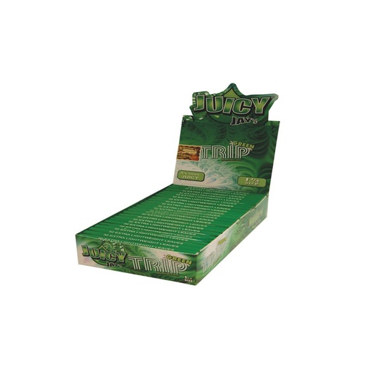 [JUI 12163] Juicy Jays Rolling Papers 1 1/4 Green Trip Display