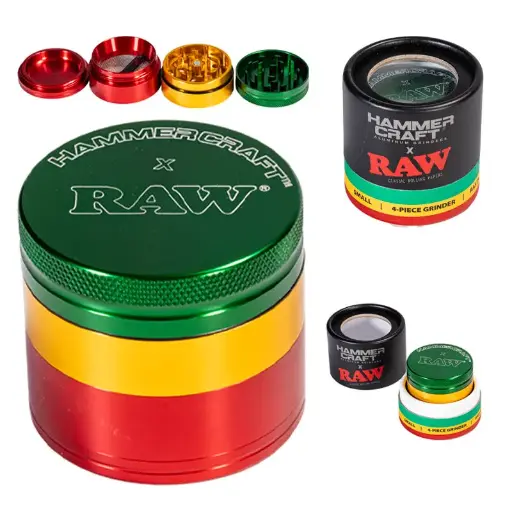 [RAW14601U] Raw Grinder x Hammercraft Rasta 4 Partes (S)